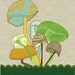 Woodland Nursery Mushroom Print Art Poster, Whimsical Art, 8x10 Mushroom Forest Wall Decor, Woodland Nursery Mushroom Illustration