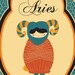 ARIES Zodiac Sign, 8x10 ARIES Astrological Print, Aries Constellation, Indie Art Horoscope Poster Wall Decor
