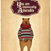 Indie Art Digital Print, Cute Adorable Digital Art Indie Poster, Sweater Teddy Bear Print, Indie Teddy Bear Artwork, Digital Illustration