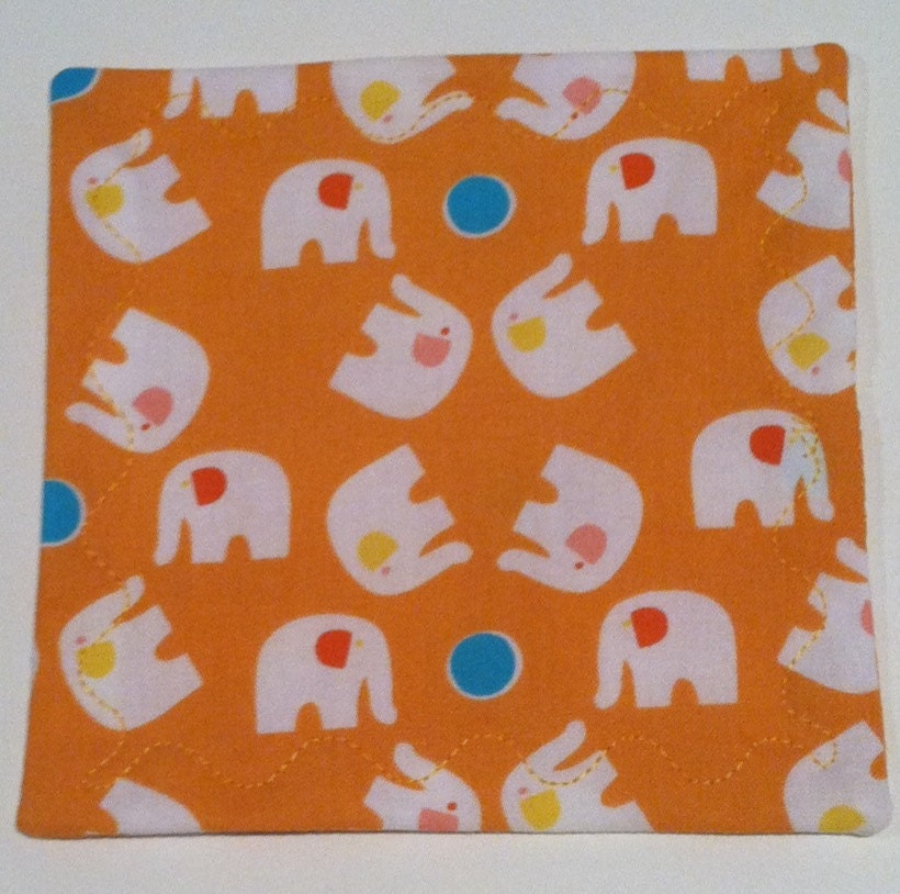 Orange Elephants Baby Crinkle Square- Sensory Toy