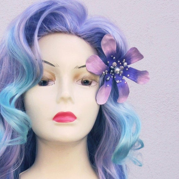 Mermaid Lagoon Purple and Aqua Adult Costume Wig From Under The Sea a True Enchantment Original