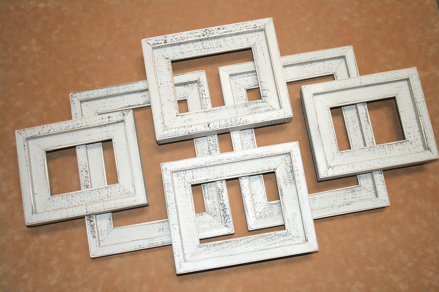Picture Frame collection set "Package" 6 frames total (63 COLORS) distressed shabby chic Picture Photo Frames home decor 2 Dogs Wood Working