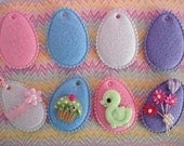 8 padded felt Easter eggs EM-274 appliques for hair clips, scrapbooking and more