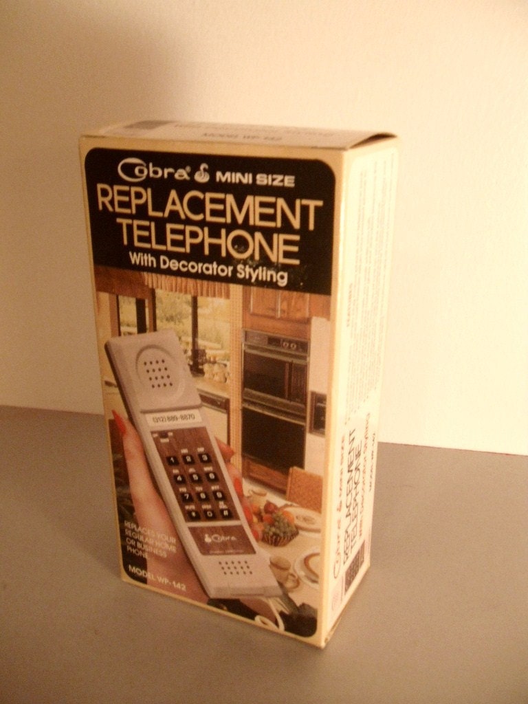 1980s Cobra Mini Telephone with Woodgrain Detail