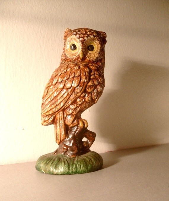 Vintage Ceramic Owl Figurine ON SALE by on Etsy