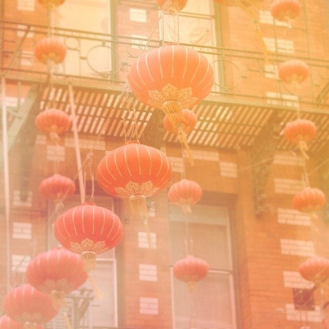 China Town Lanterns, paper lanterns, print, photo, orange, yellow, red, San Francisco photography, fine art photograph 8"x8"