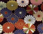 Sale -- 15% Off Discount -- Colorful Japanese Mum Florals in Slateblue-Fat Quarter-EK-QS29114A