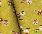 Kawaii Owls in Yellow  -  Japanese Cotton  -  EK-QS34505A