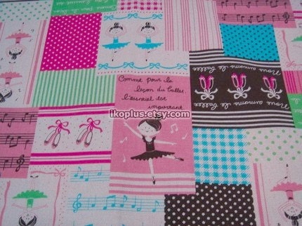 Sweet Ballerina - Patchwork in Middle Pink /Dark Brown Combo - By the Yard - EK-QS31608A