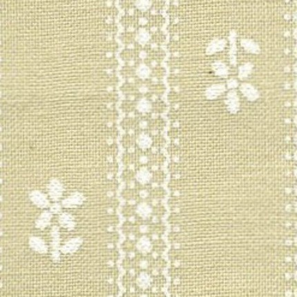 kawai Little White Floral with Lace Stripe -Japanese Cotton -  EK-QS26115