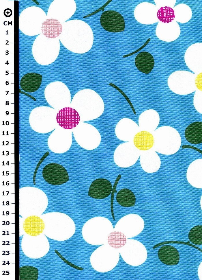 Dancing Twist Flowers Blue- Japanese Cotton-EK-QS33103B