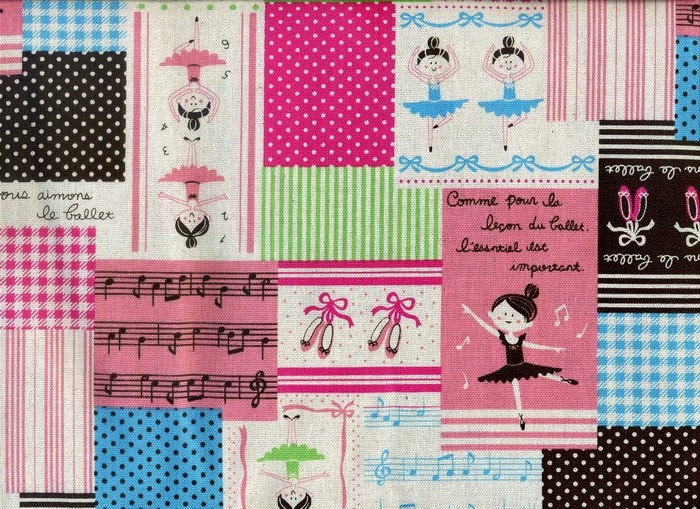 Sweet Ballerina - Patchwork in Middle Pink /Dark Brown Combo - By the Yard - EK-QS31608A