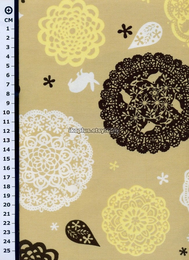 Lovely Animals with with Silhouette Design - Japanese Cotton in PaleGoldenRod - EK-QS36501C