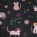 Lovely Cats Fabric in Black -- EK-QS38271D
