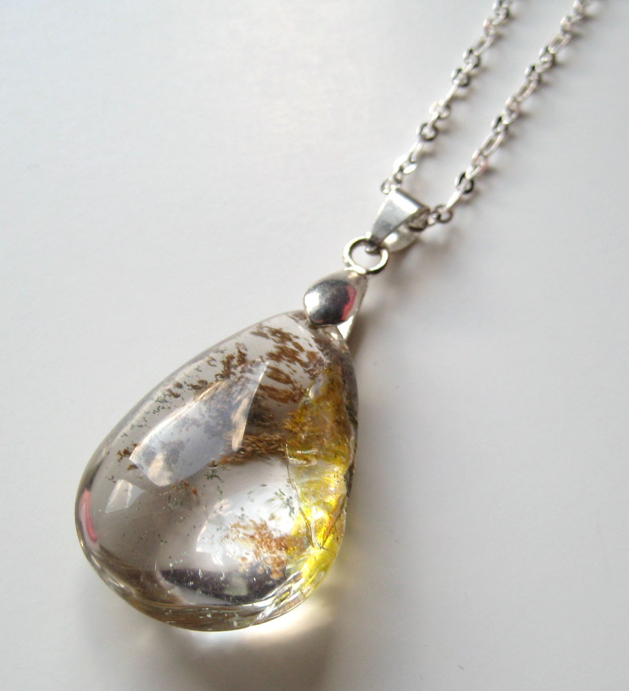 Orange and Yellow Phantom Quartz Pendant