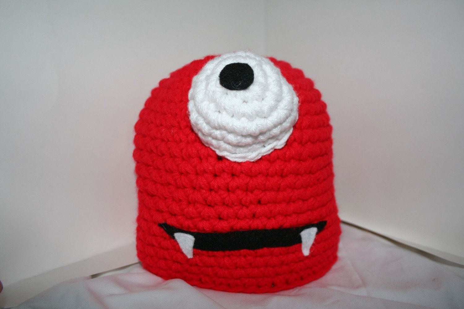 CUSTOM Handmade character hat made to look like a cyclops monster - Your choice of colors