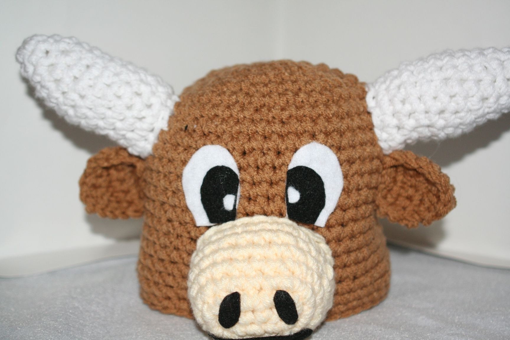 Longhorn steer hat for baby - very cute and unique handmade animal hat  - Currently made to order