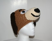 Child size unique winter hat made to look like a brown dog - cute hat for all ages