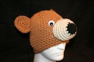 Brown bear handmade crocheted character hat