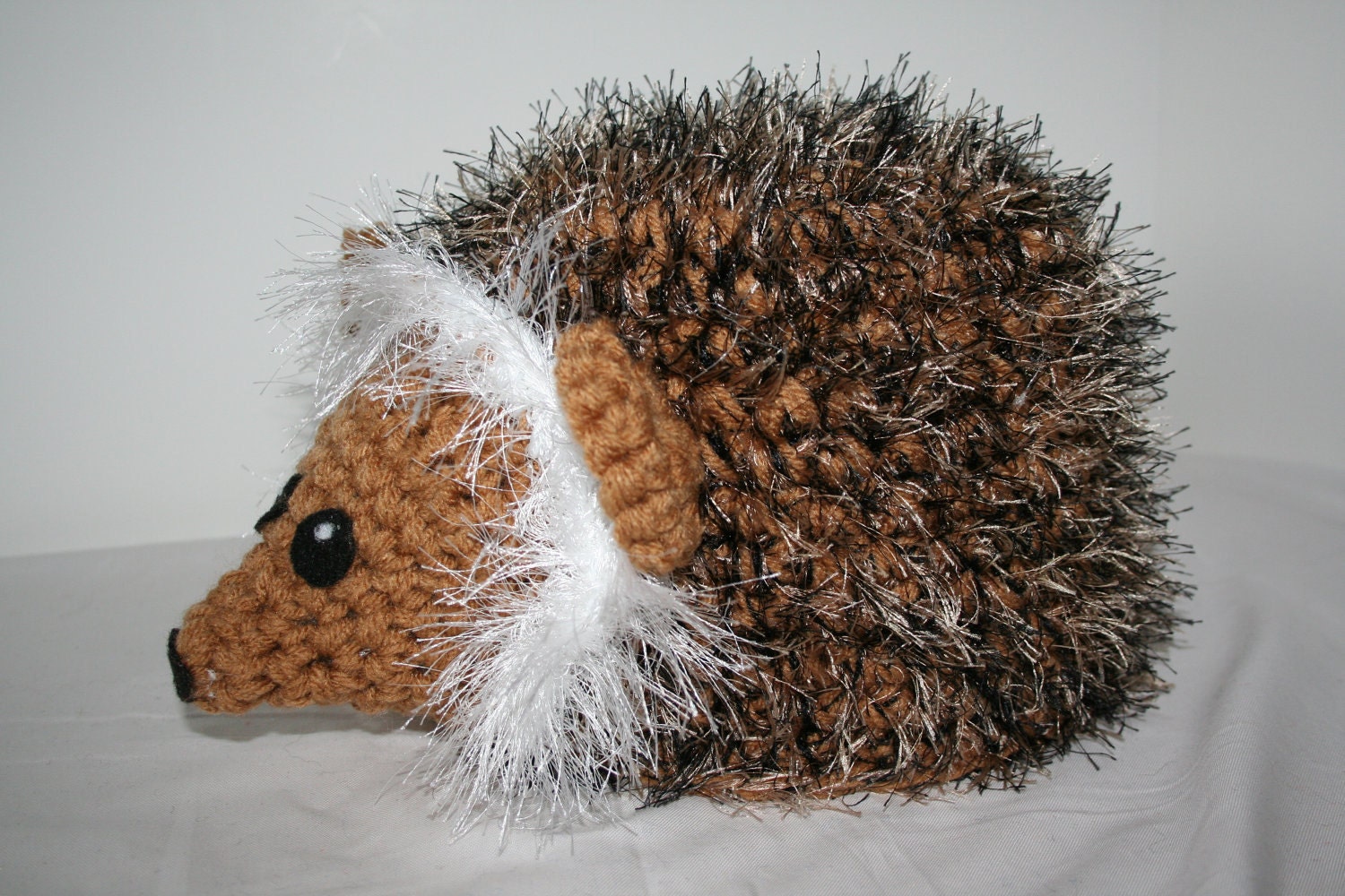 Fuzzy hedgehog  hat - handmade crocheted winter hat.  Very warm and unique. - theheadsaid