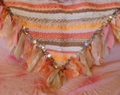 Coral woven hip scarf, belly dancing, faerie cosplay (size large)