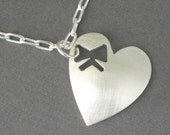 Sterling Silver Heart Necklace with Bow