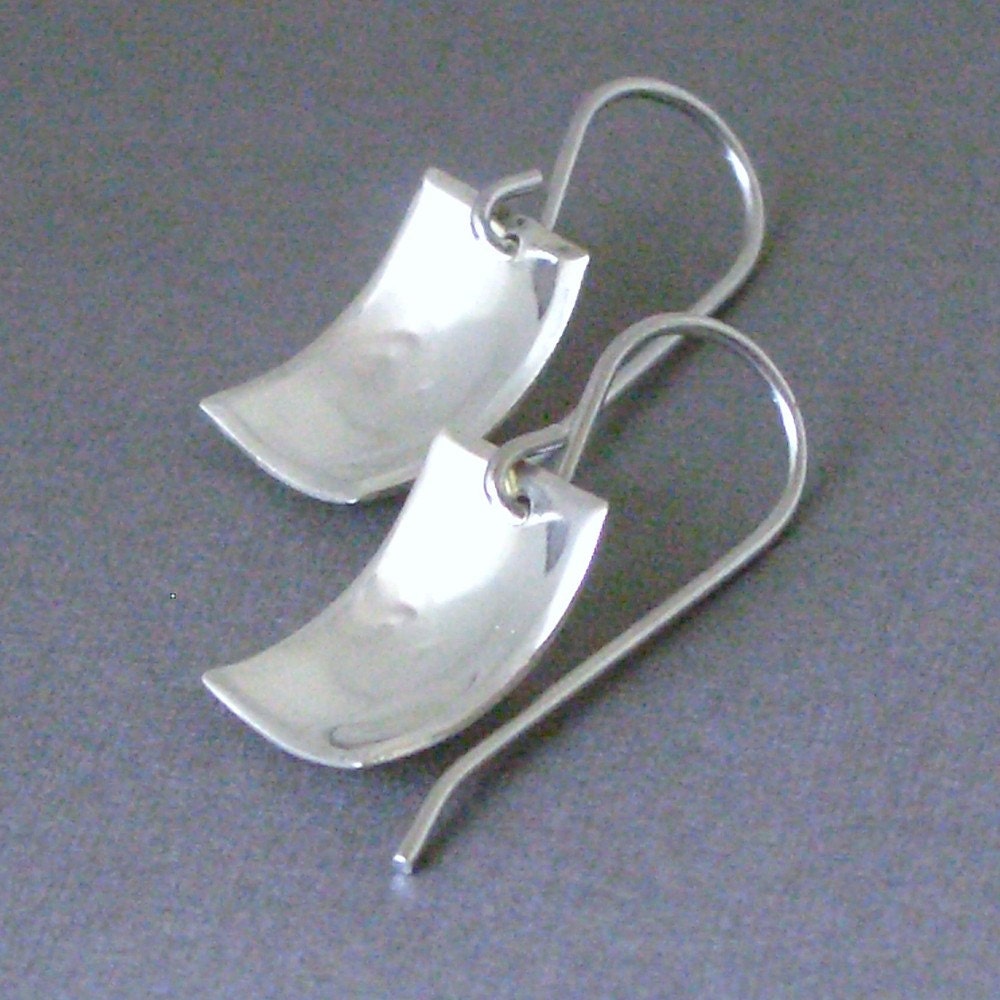 Rectangle Dangle Earrings - Sterling Silver Scoops