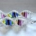 NEW - Double Rainbow Genes - DNA Earrings