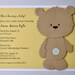 Reserved listing - Brown teddy bear birthday invitation, brown bear baby shower invite. Yellow, brown, blue, black, white.