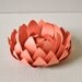 Coral/guava paper lotus.  Home decor, office decor, party decor.  Place settings, name cards,