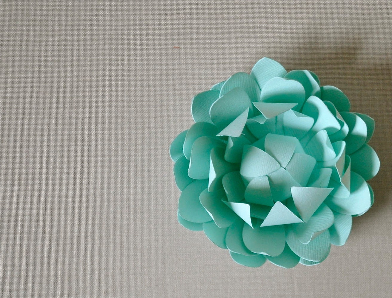 Mint/ paper lotus.  Home decor, office decor, party decor.  Place settings, name cards,