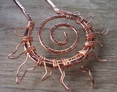 Made to Order Metal Hair Fork  - Solar Exalted Flares, copper hair pin, hair stick