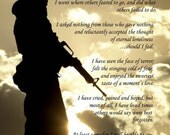 SOLDIER POEM Print - Military, Army, Navy, Marines, Air Force, Coast Guard, National Guard, Paper Goods