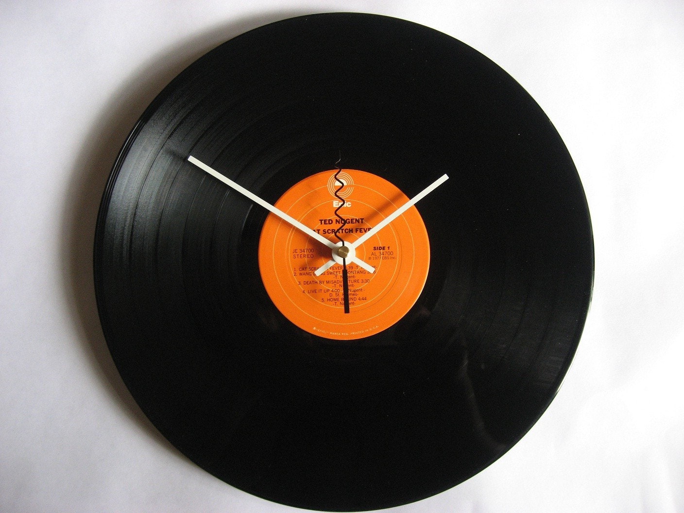 Ted Nugent - Cat Scratch Fever record clock   (Live It Up, Wang Dang Sweet Poontang)