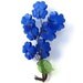 Blue Blooms - Vintage Glass Flower Brooch or Millinery Pin, Cobalt Blue Bouquet of Delphiniums, Very Old and Unusual
