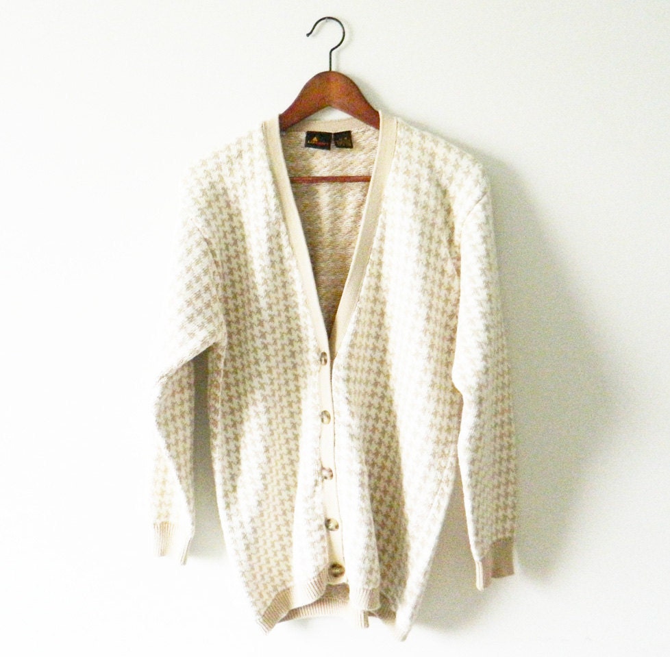 Houndstooth Vintage Oversized Cardigan