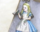 Drink Me Alice in Wonderland Wooden Necklace 30% OFF SALE