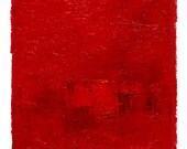 June 19, 2011 - Original Abstract Oil Painting - 9x9 painting (app. 9 cm x 9 cm) with 8 x 10 inch mat