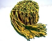 Hand Knit College Scarf Green Bay Packers John Deere NDSU Alaska Colorado Oregon Baylor William & Mary GREEN and GOLD