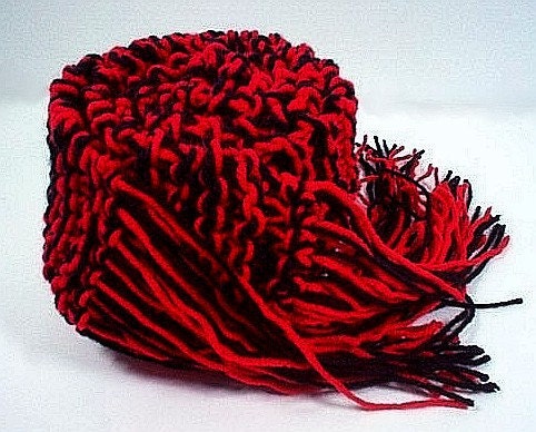 Scarf Red and Black - College Inspired Atlanta Falcons Louisville University Hand Knit