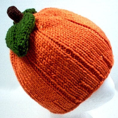 Pumpkin Hat Leaves for fall baby preemie newborn toddler 3 6 9 12 18 months Handmade hand knit Thanksgiving Halloween Costume