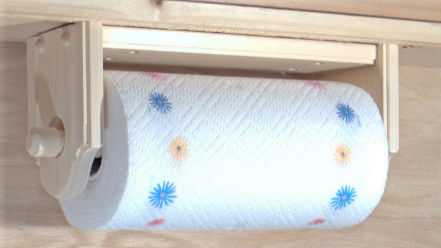 Paper towel hold/ wall or under cabinet wood unfinished
