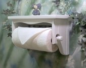 Paper towel holder shelf wall solid wood with apron