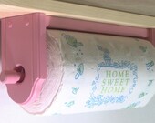 Paper towel holder wall or under cabinet wood sweet pea