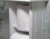 White toilet paper holder extra roll with shelf