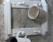 White Cup rack for coffee tea  4 peg