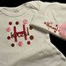 Baby Girl Personalized Polka Dot Gown and Beanie Hat Set with Flower