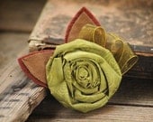 mossy bloom - a sweet, woodsy, fabric floral hair adornment