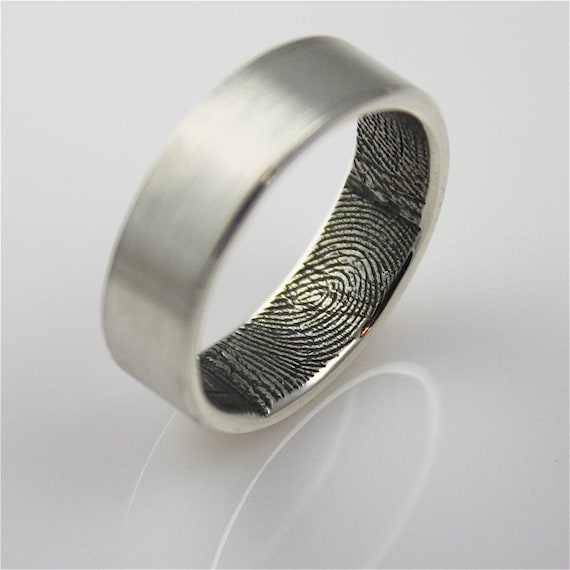 Custom Fingerprint wedding band ring
