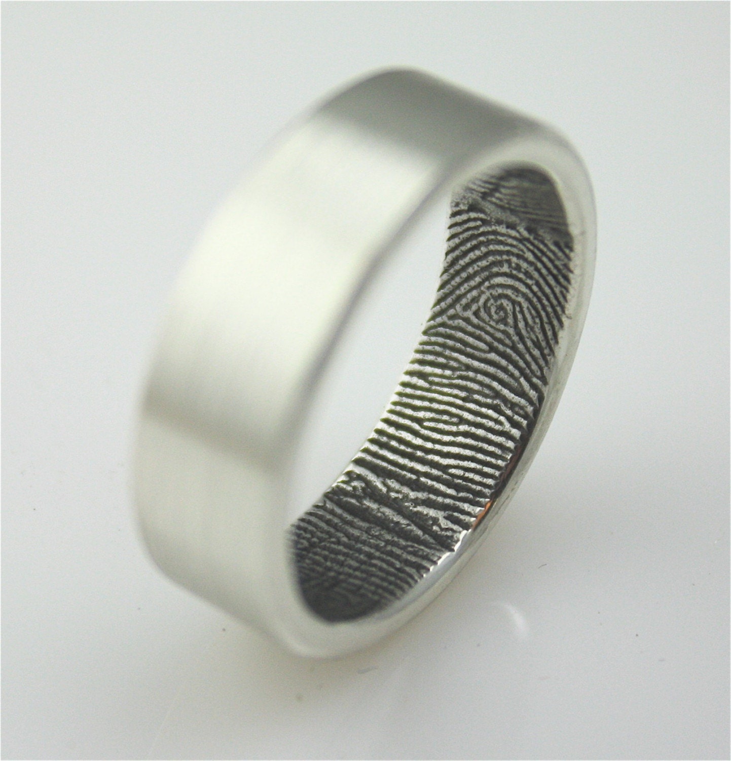 Custom Fingerprint wedding band ring
